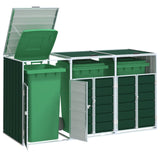 Wheelie Bin Storage for Triple Bins Green 216x81x115 cm Steel