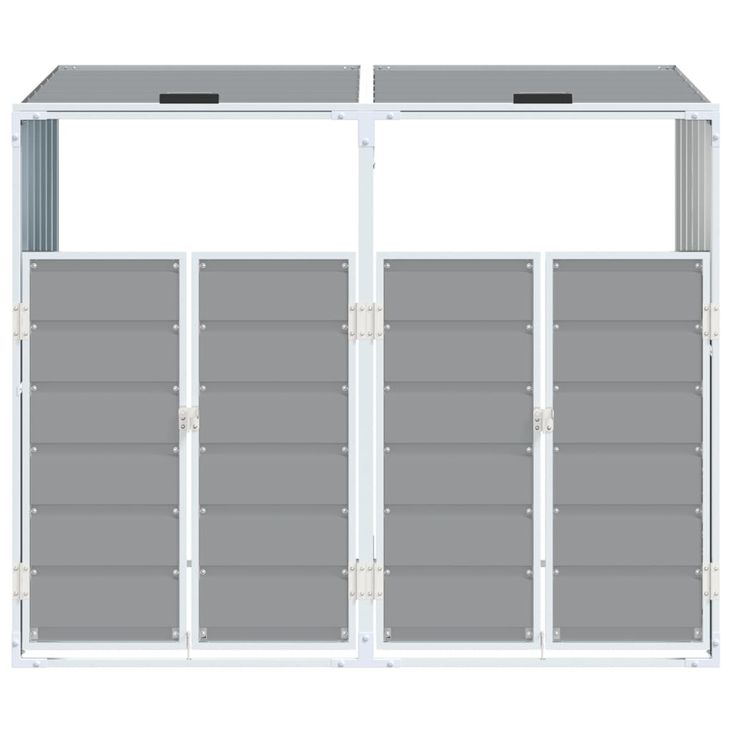 Wheelie Bin Storage for Double Bins Grey 144x81x113 cm Steel