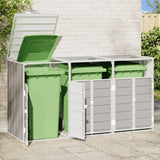 Wheelie Bin Storage for Triple Bins Grey 216x81x115 cm Steel