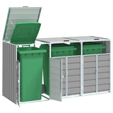 Wheelie Bin Storage for Triple Bins Grey 216x81x115 cm Steel