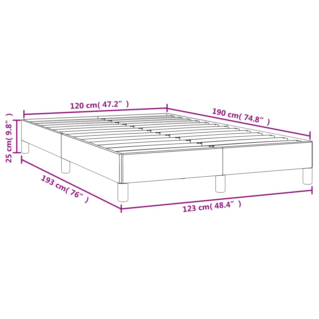 Bed Frame without Mattress Dark Grey 120x190 cm Small Double Velvet