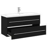 Bathroom Sink Cabinet with Built-in Basin Black