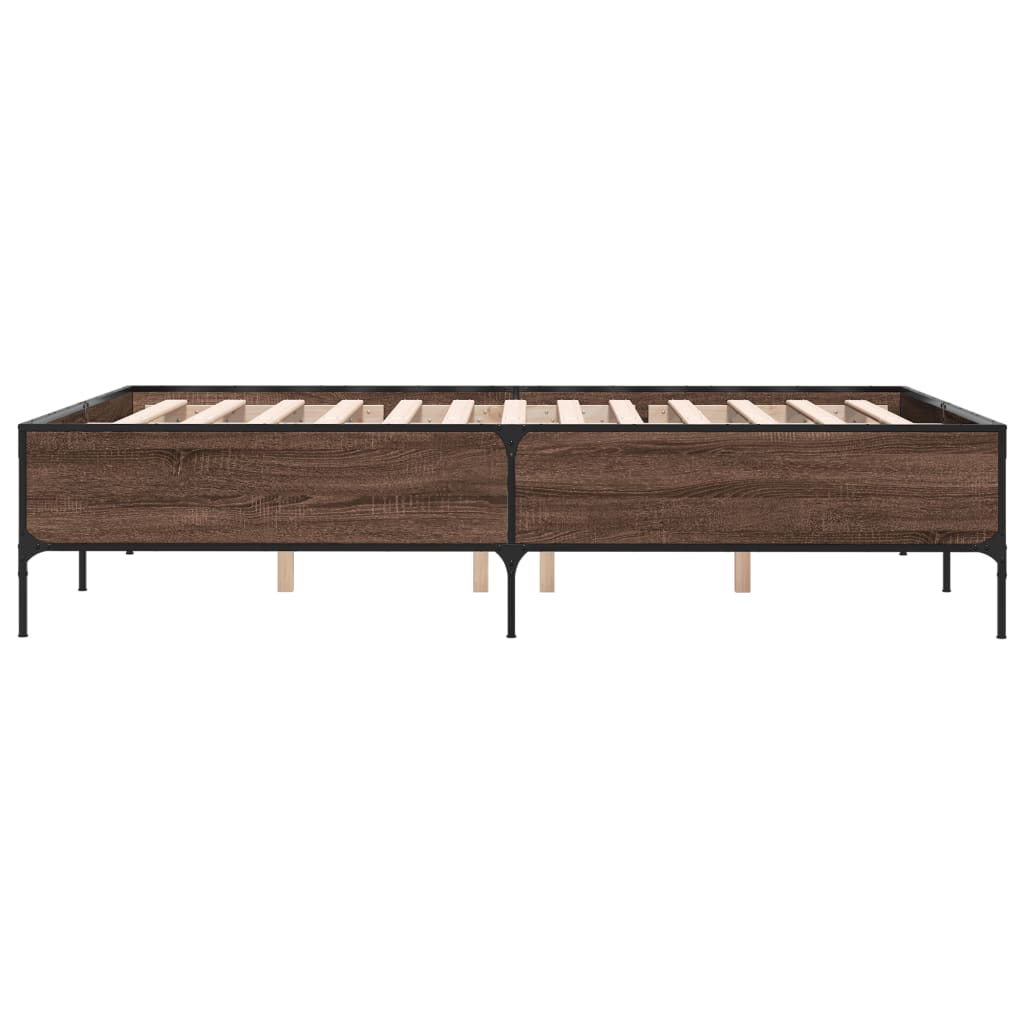 Bed Frame without Mattress Brown Oak 135x190 cm Double