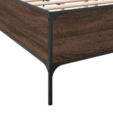 Bed Frame without Mattress Brown Oak 135x190 cm Double