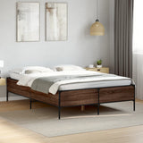 Bed Frame without Mattress Brown Oak 135x190 cm Double