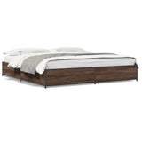 Bed Frame without Mattress Brown Oak 200x200 cm