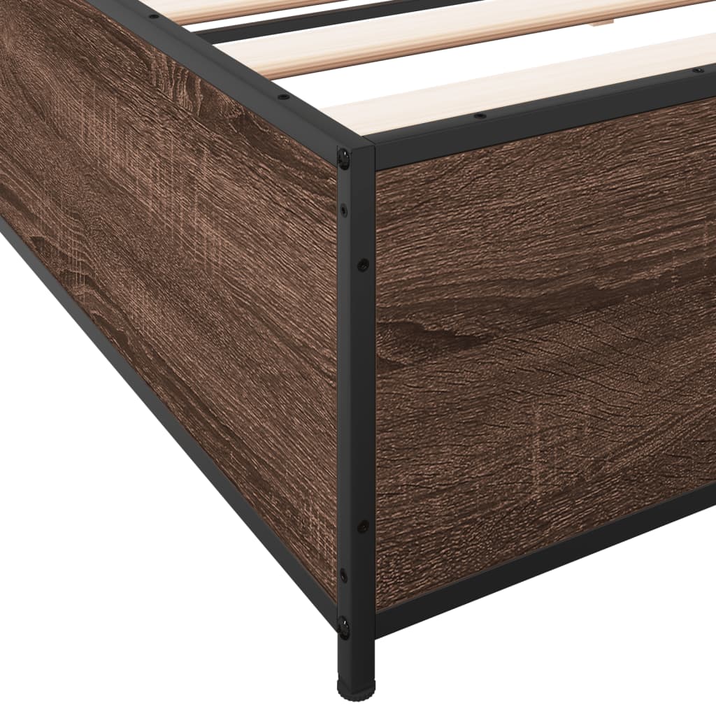 Bed Frame without Mattress Brown Oak 200x200 cm