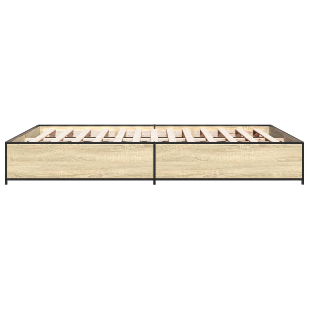 Bed Frame without Mattress Sonoma Oak 150x200 cm King Size