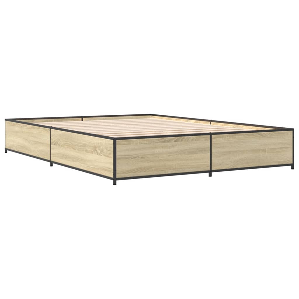 Bed Frame without Mattress Sonoma Oak 150x200 cm King Size