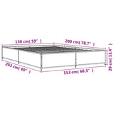 Bed Frame without Mattress Sonoma Oak 150x200 cm King Size