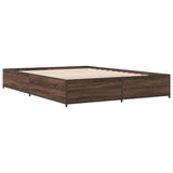 Bed Frame without Mattress Brown Oak 140x200 cm