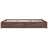 Bed Frame without Mattress Brown Oak 140x200 cm