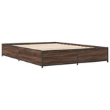 Bed Frame without Mattress Brown Oak 140x190 cm