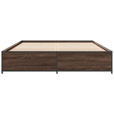 Bed Frame without Mattress Brown Oak 140x190 cm