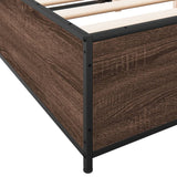 Bed Frame without Mattress Brown Oak 140x190 cm