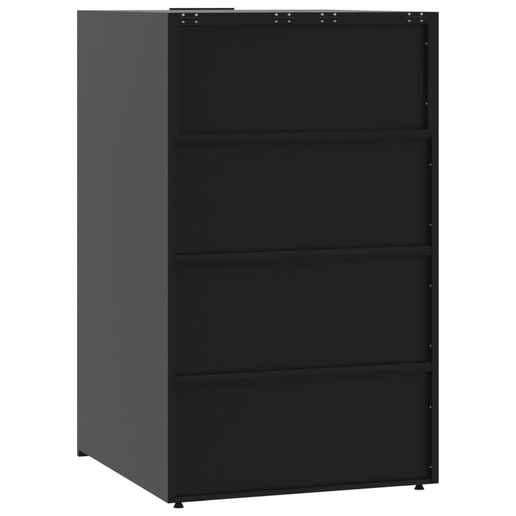 Wheelie Bin Storage for 2 Bins Black 138x79x117 cm Steel