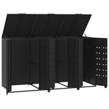 Wheelie Bin Storage for 3 Bins Black 207x79x117 cm Steel