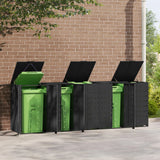 Wheelie Bin Storage for 5 Bins Black 345x79x117 cm Steel