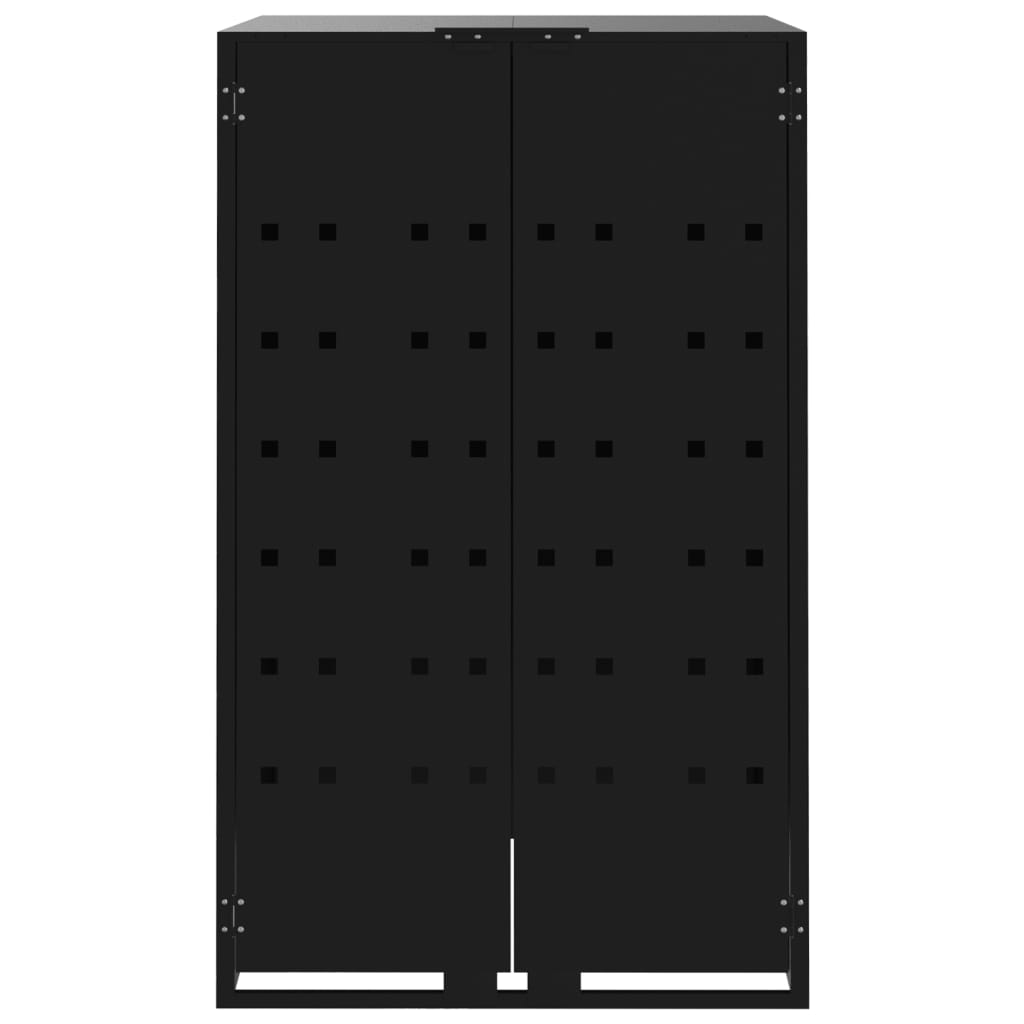 Wheelie Bin Storage for 6 Bins Black 414x79x117 cm Steel