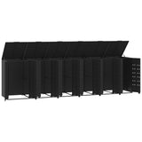 Wheelie Bin Storage for 6 Bins Black 414x79x117 cm Steel