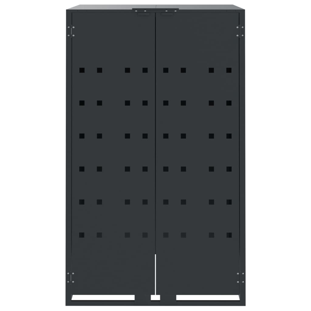 Wheelie Bin Storage for 2 Bins Anthracite 138x79x117 cm Steel