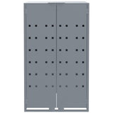 Wheelie Bin Storage for 2 Bins Grey 138x79x117 cm Steel