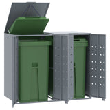 Wheelie Bin Storage for 2 Bins Grey 138x79x117 cm Steel