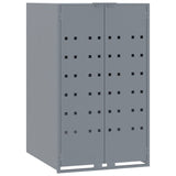 Wheelie Bin Storage for 3 Bins Grey 207x79x117 cm Steel