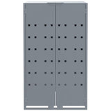 Wheelie Bin Storage for 3 Bins Grey 207x79x117 cm Steel