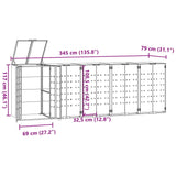 Wheelie Bin Storage for 5 Bins Grey 345x79x117 cm Steel