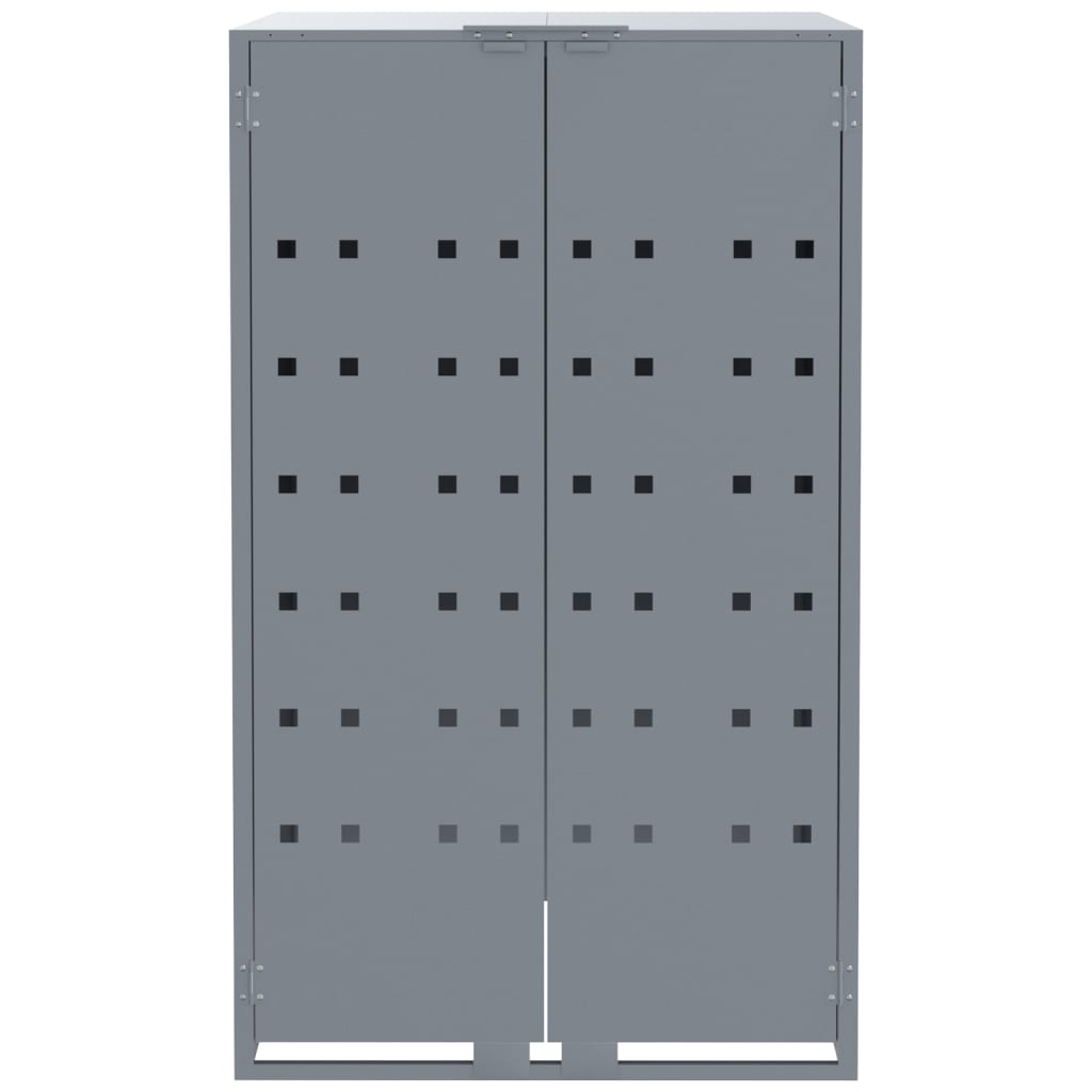 Wheelie Bin Storage for 6 Bins Grey 414x79x117 cm Steel