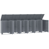 Wheelie Bin Storage for 6 Bins Grey 414x79x117 cm Steel