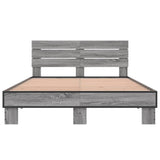 Bed Frame without Mattress Grey Sonoma 140x200 cm