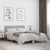 Bed Frame without Mattress Grey Sonoma 140x200 cm