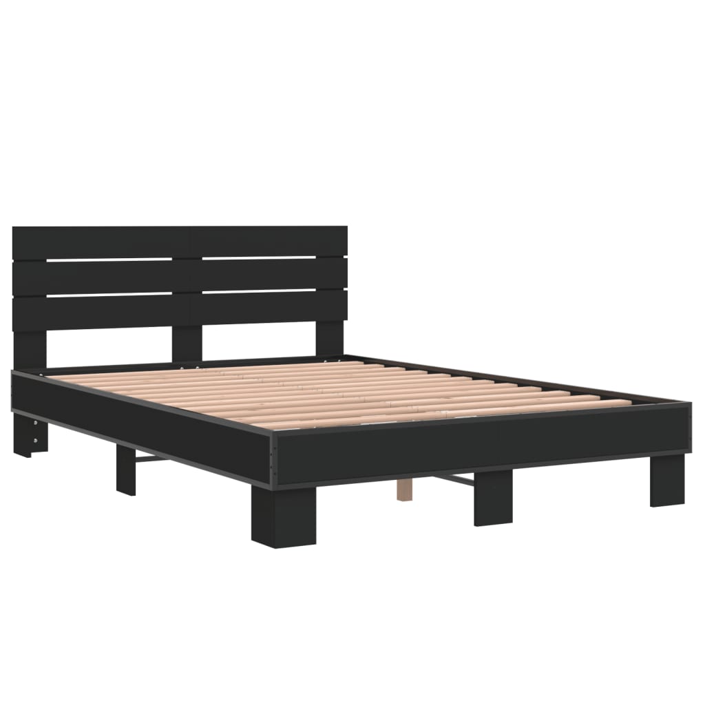 Bed Frame without Mattress Black 135x190 cm Double