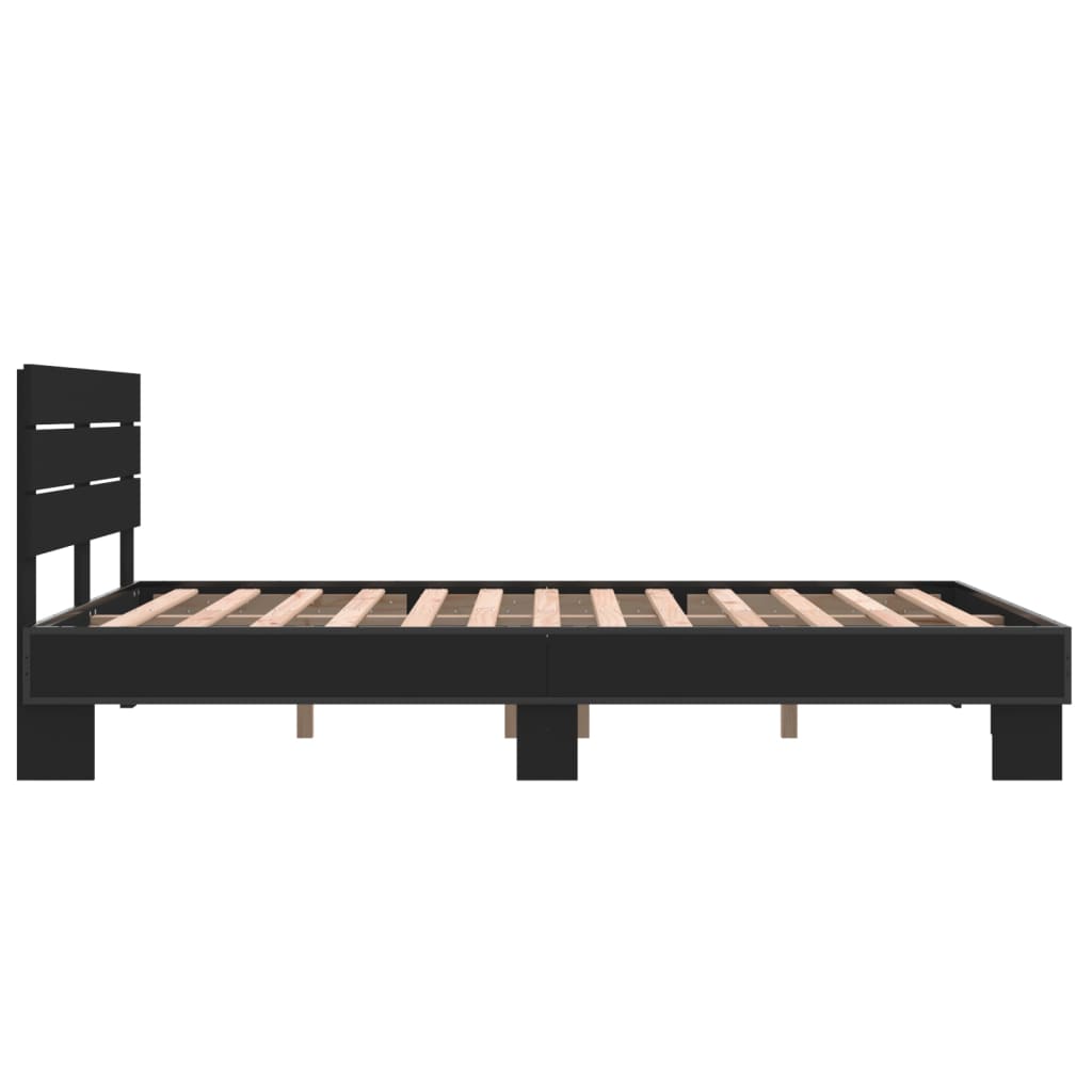 Bed Frame without Mattress Black 135x190 cm Double