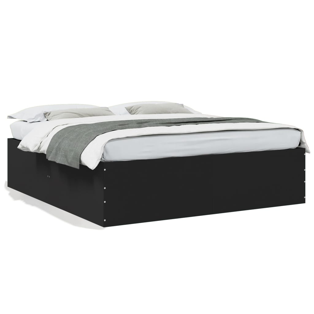 Bed Frame without Mattress Black 200x200 cm