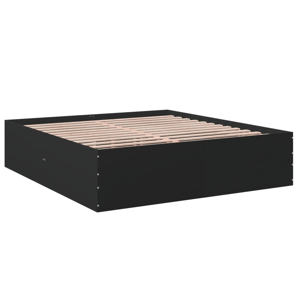 Bed Frame without Mattress Black 200x200 cm