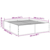 Bed Frame without Mattress Black 200x200 cm