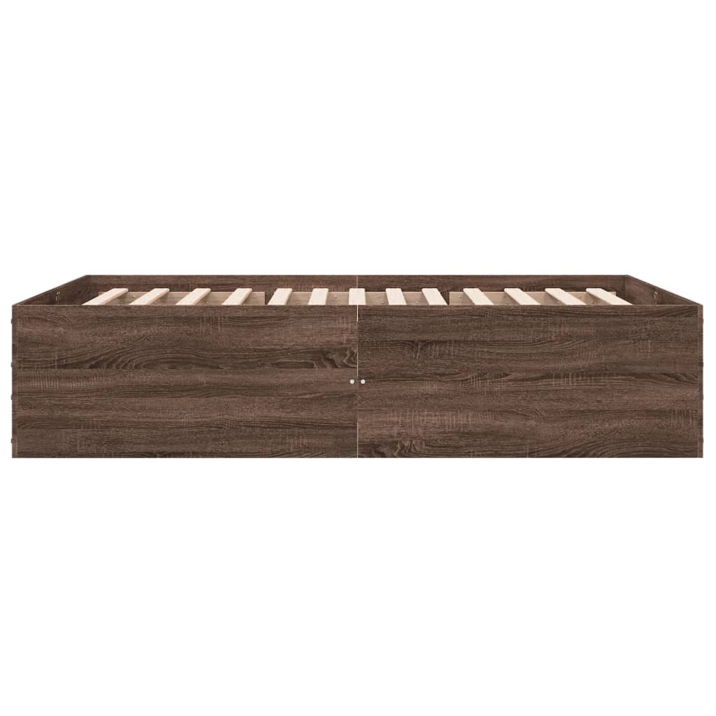 Bed Frame without Mattress Brown Oak 135x190 cm Double