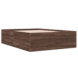 Bed Frame without Mattress Brown Oak 135x190 cm Double