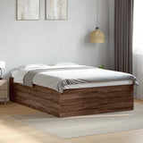 Bed Frame without Mattress Brown Oak 135x190 cm Double