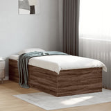 Bed Frame without Mattress Brown Oak 90x200 cm