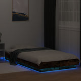 Bed Frame with LED Lights without Mattress Smoked Oak 100x200cm