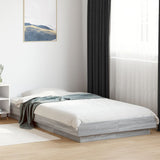 Bed Frame with LED Lights without Mattress Grey Sonoma 75x190cm