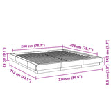 Bed Frame without Mattress Grey Sonoma 200x200 cm