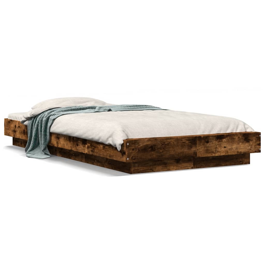 Bed Frame without Mattress Smoked Oak 90x200 cm