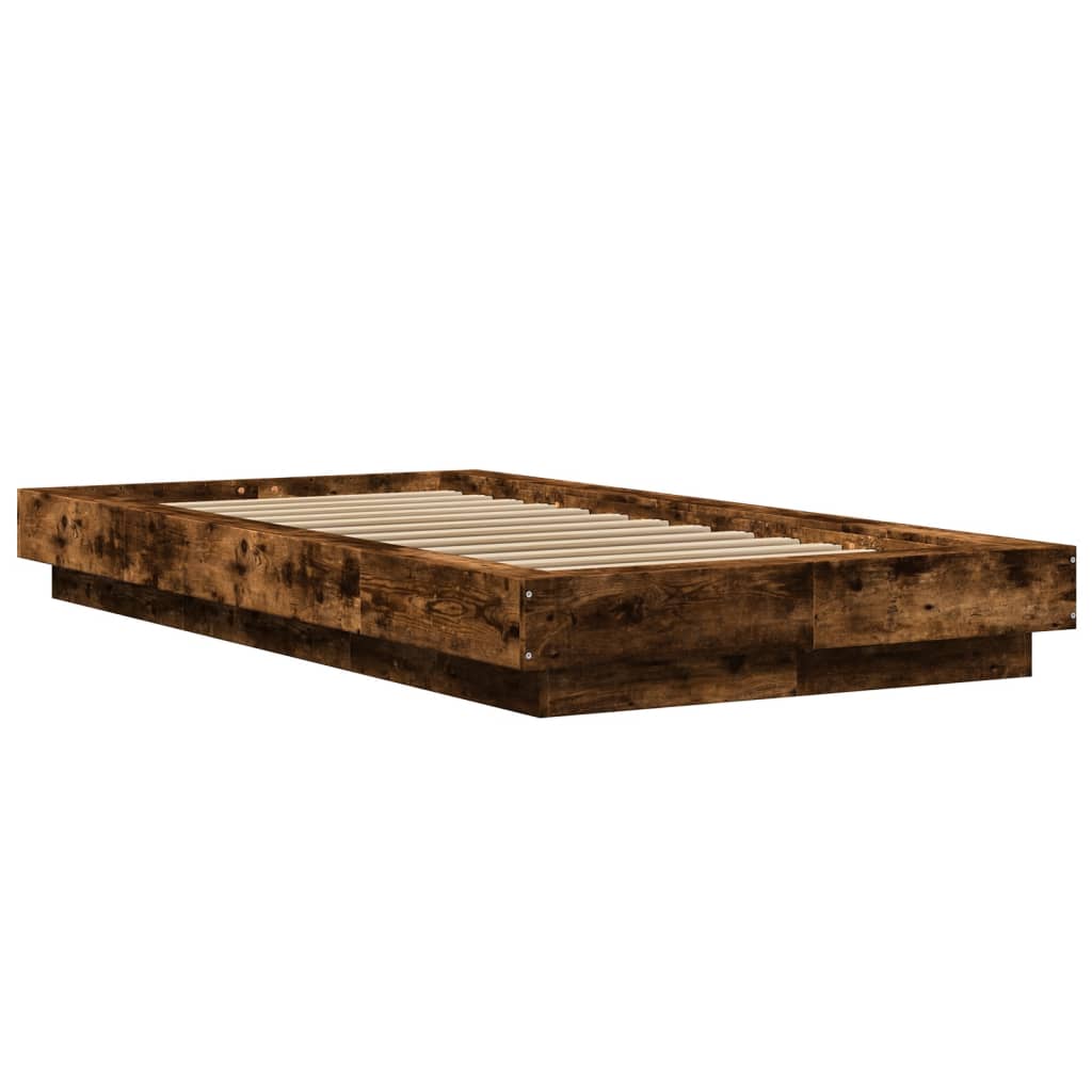 Bed Frame without Mattress Smoked Oak 90x200 cm