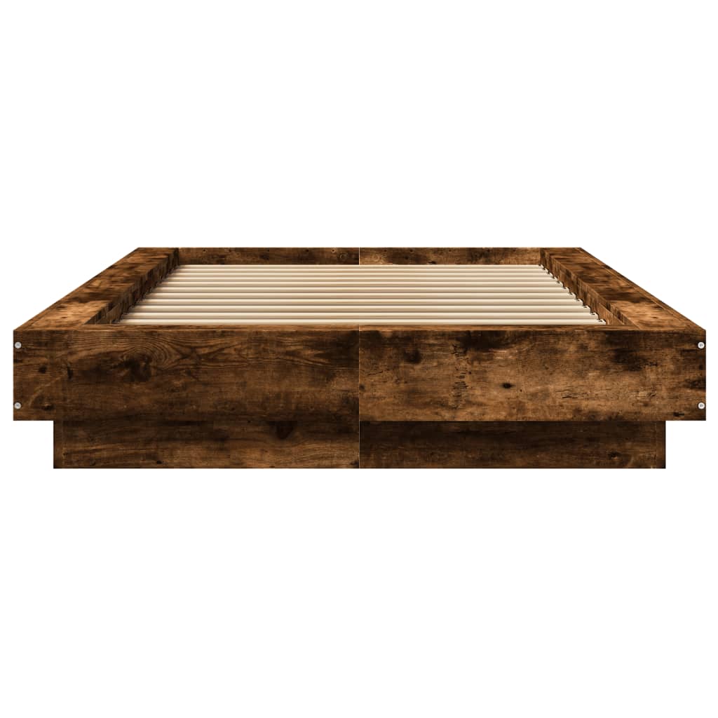 Bed Frame without Mattress Smoked Oak 90x200 cm