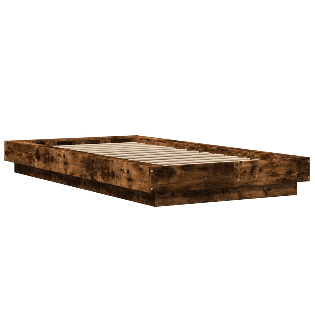 Bed Frame without Mattress Smoked Oak 90x200 cm